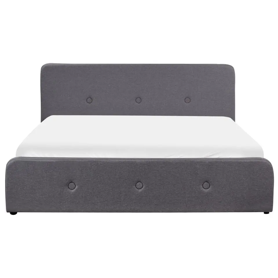 RENNES - Bed met opbergruimte - Donkergrijs - 180x200 cm - Polyester