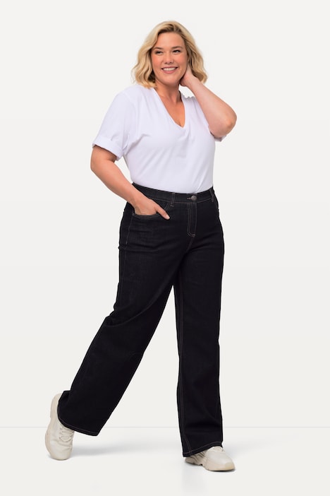 Jeans Mary, weites Bein, 5-Pocket-Schnitt, Komfortbund