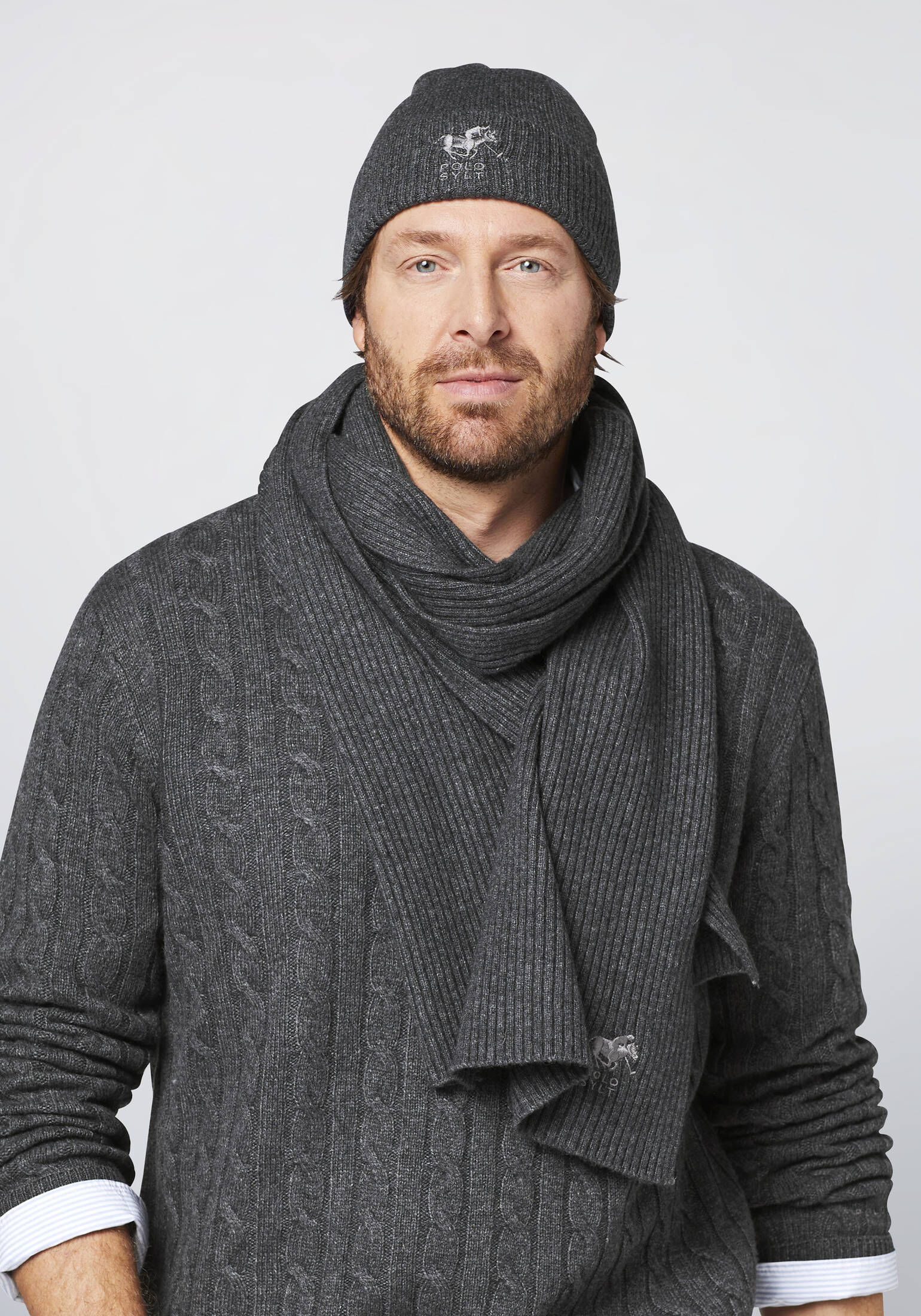 Polo Sylt| Schal mit Rippstruktur und Label-Stickerei