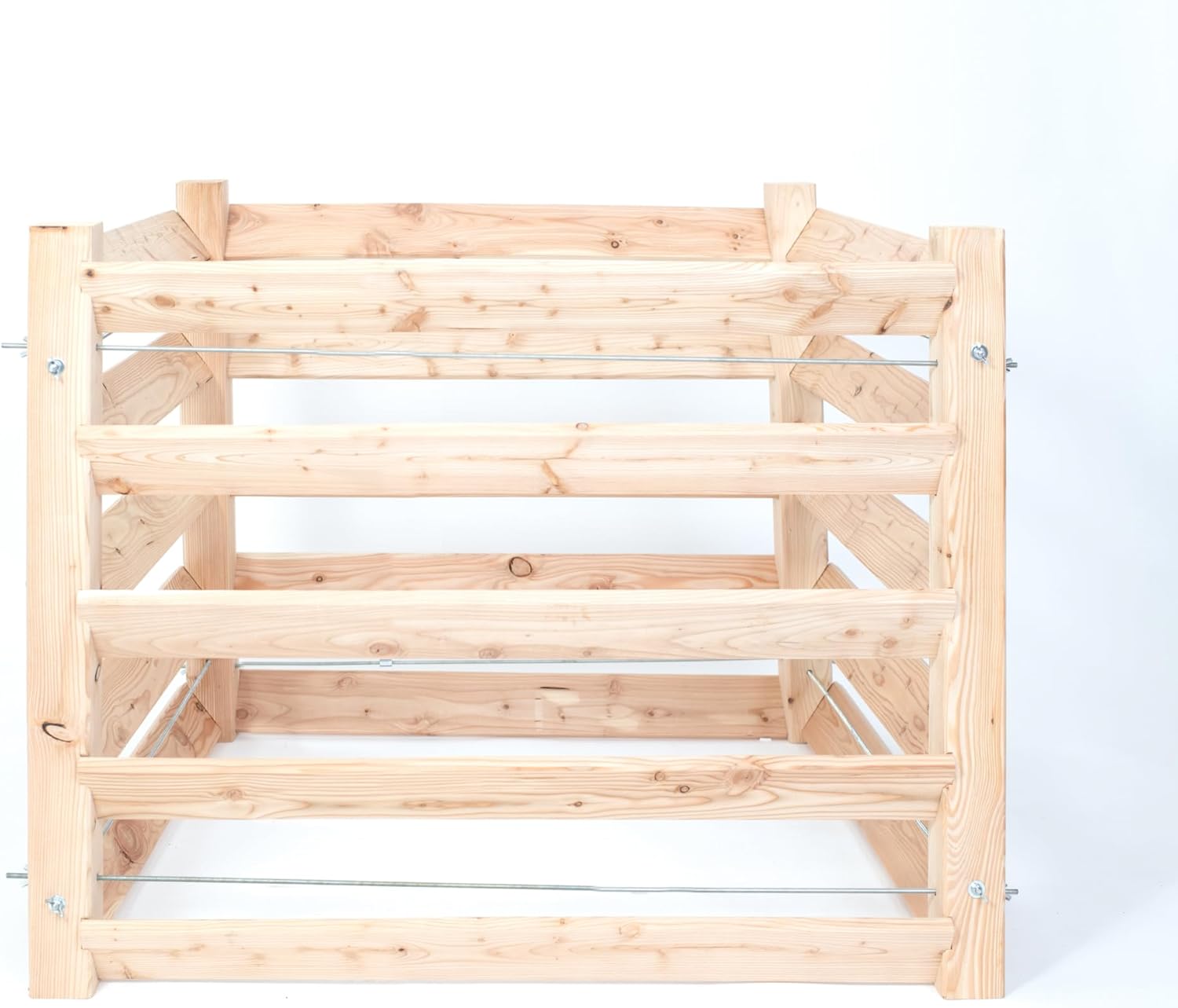 Westmann Holz Komposter Konni S | Lärchenholz FSC-Zertifiziert | Robustes & wartungsarmes Holz | Natur | 85x85x80