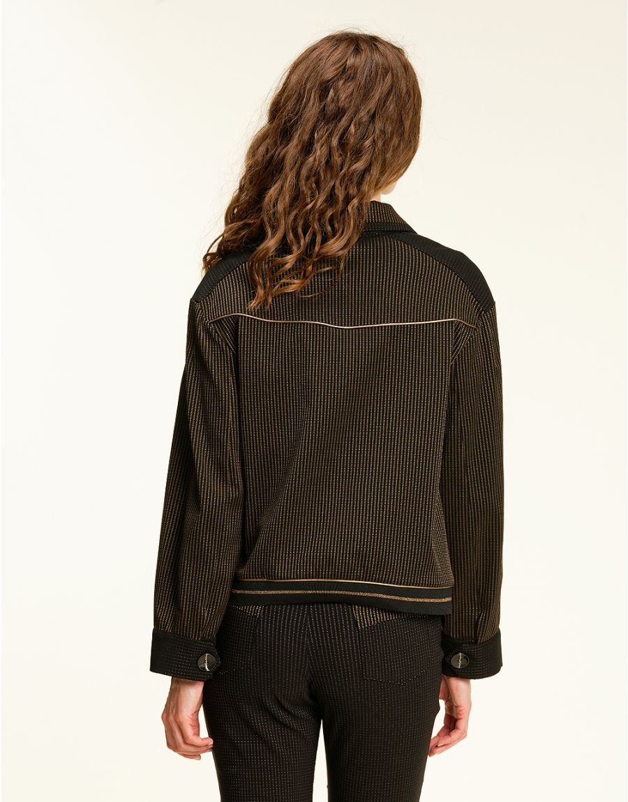 Blouson chic noir, bronze
