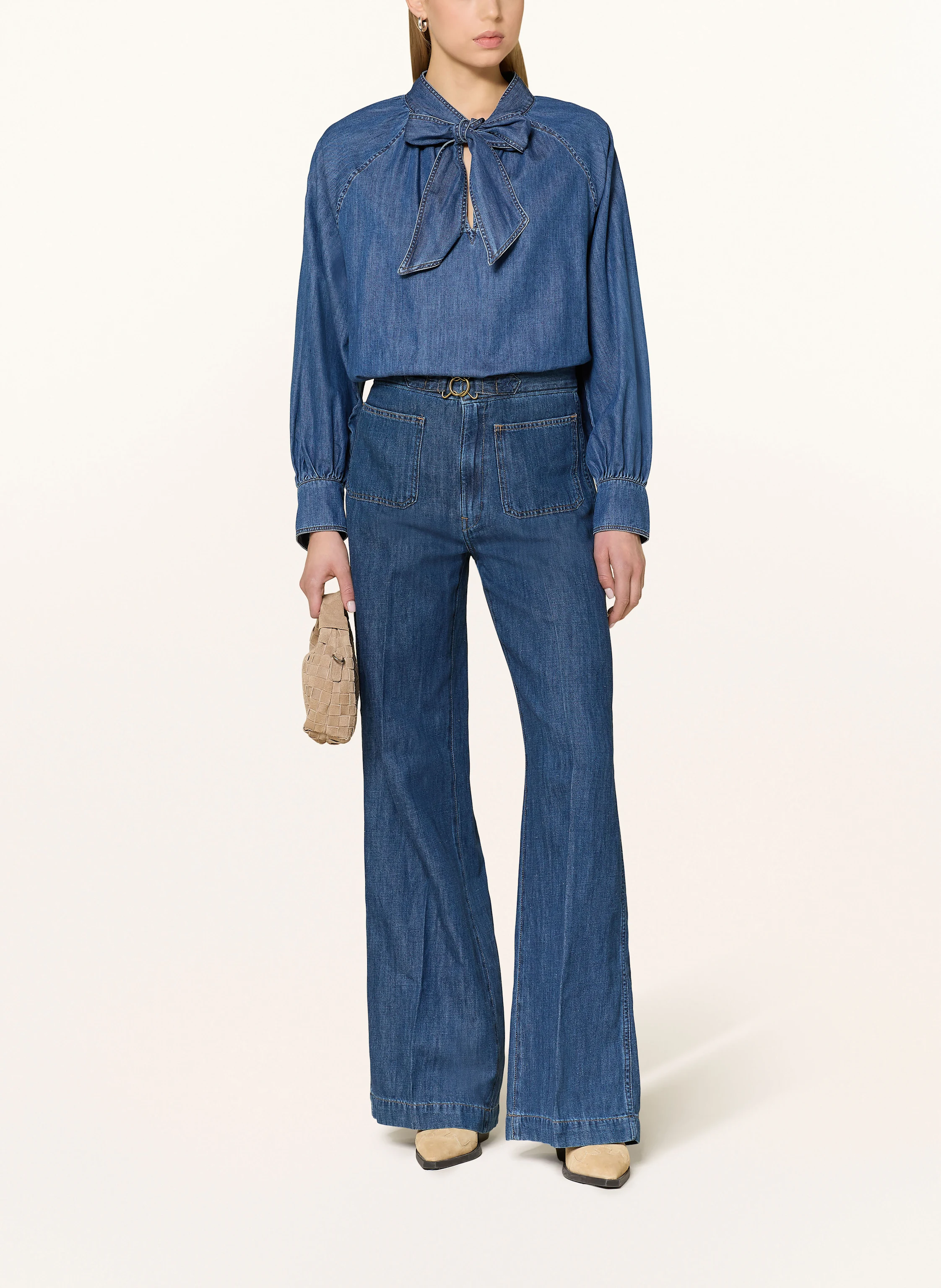 MARELLA Schluppenbluse in Jeansoptik