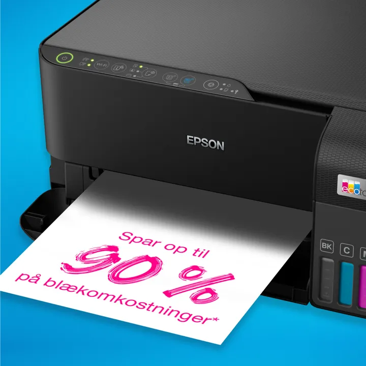 Epson EcoTank ET-2830 - Multifunktionsprinter - farve - blækprinter - ITS - A4 (medie) - op til 15 spm (udskriver) - 100 ark - Wi-Fi, USB - sort