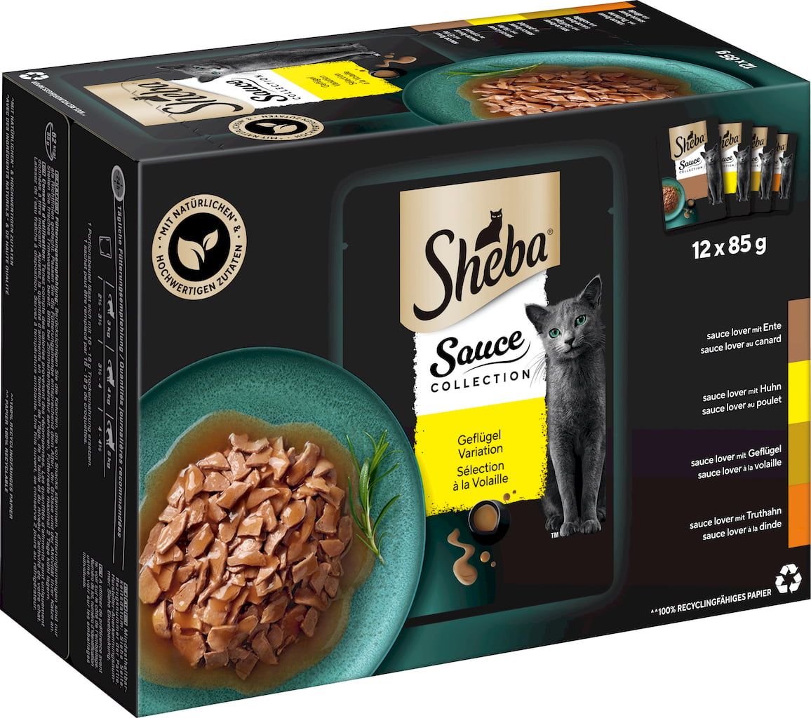 12x Sheba Sauce Geflügel Variation á 85g=1020g MHD:18.7.26