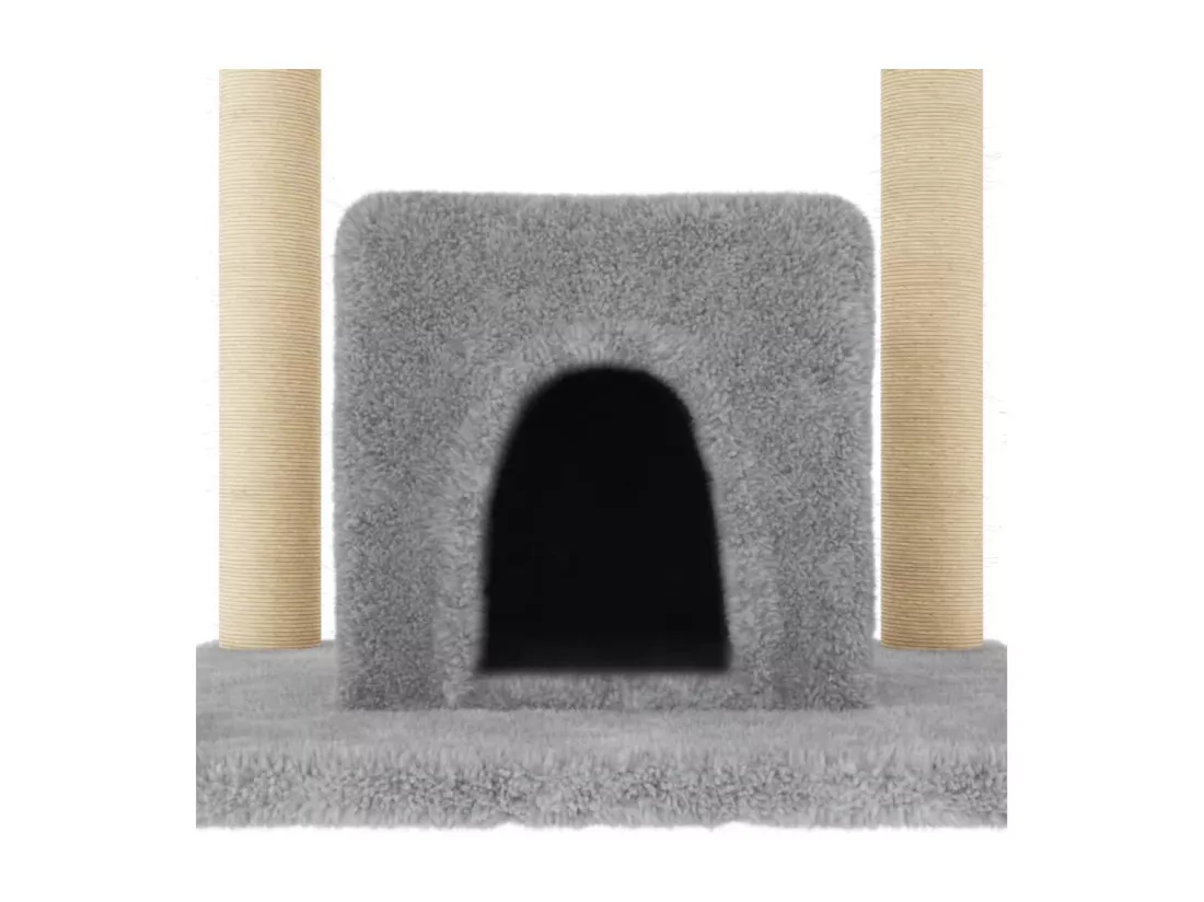 Arbre à chat avec griffoirs en sisal Gris clair 154 cm