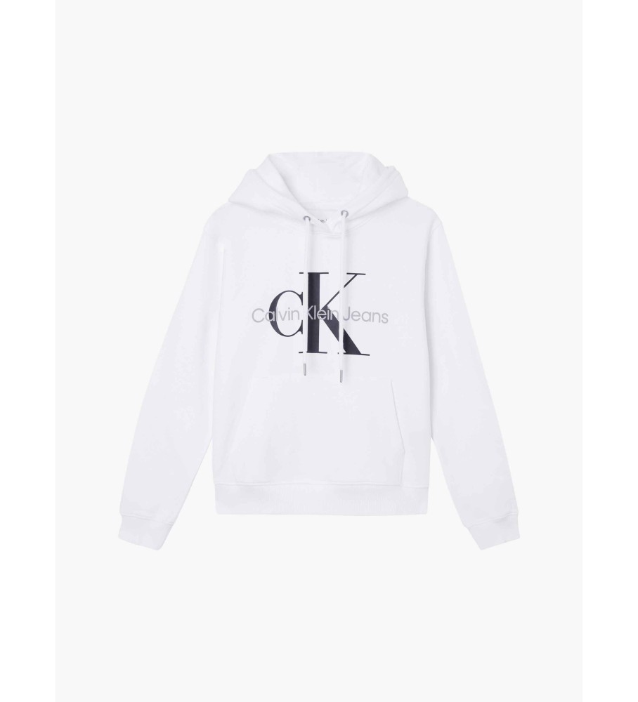 Moletom com capuz Calvin Klein Jeans Monogram, branco
