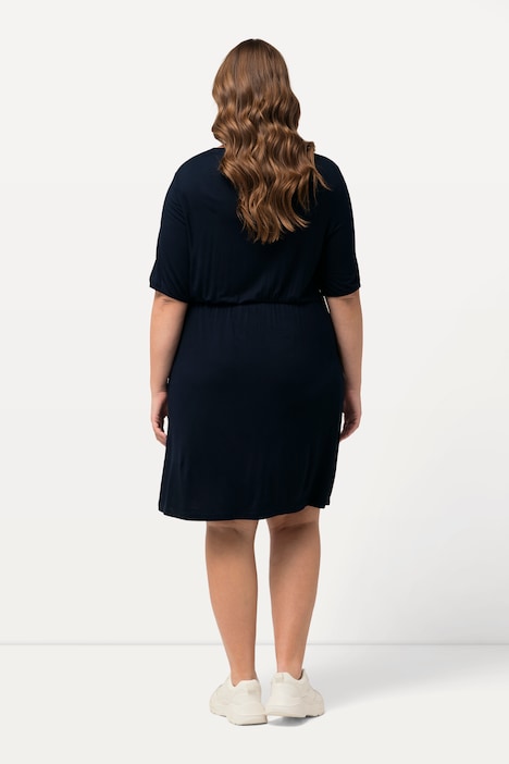Bellieva-Kleid, Jersey, V-Ausschnitt, Halbarm, Quernaht