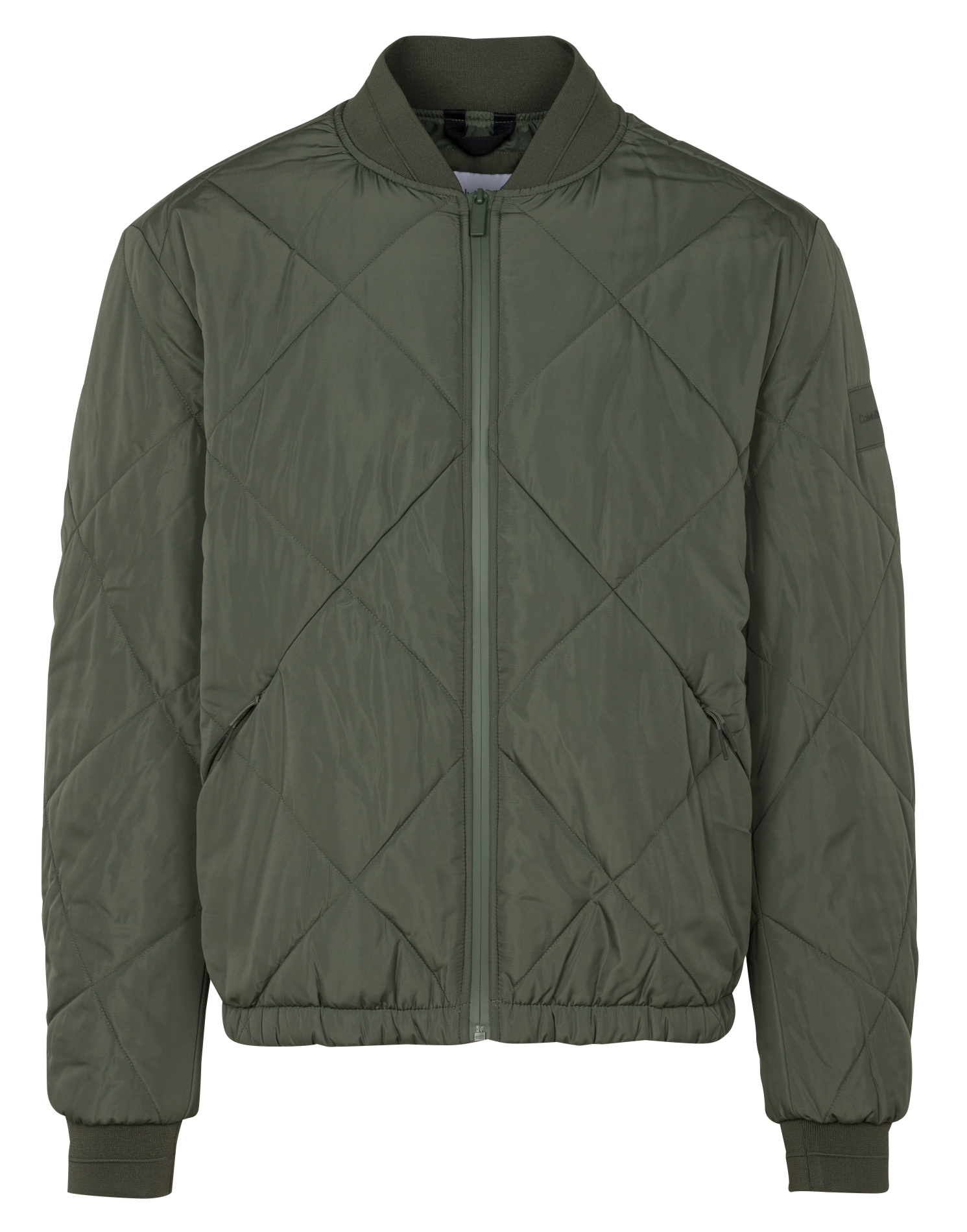 Veste col rond matelassée | Vert