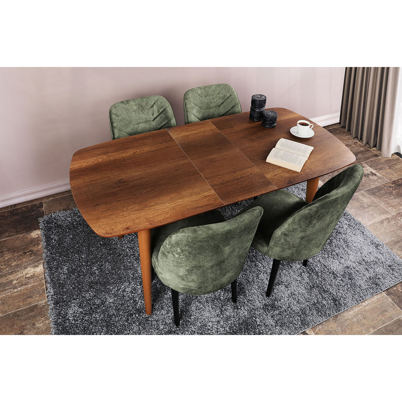 Wooden Art Table à manger Retro marron -130+30x75x80 cm