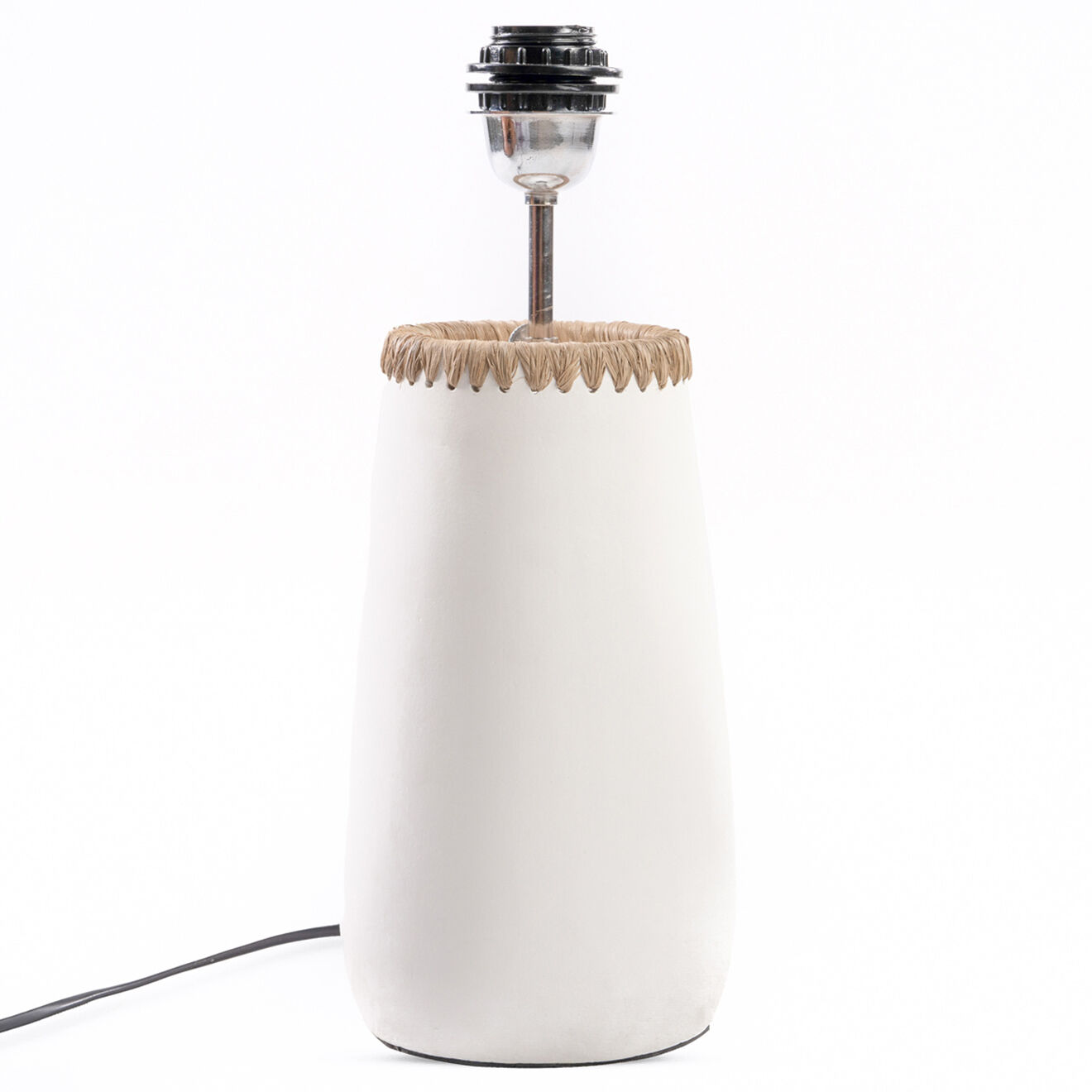 Bazar Bizar Lampe à poser Kiska blanc/naturel - 29x29x57 cm