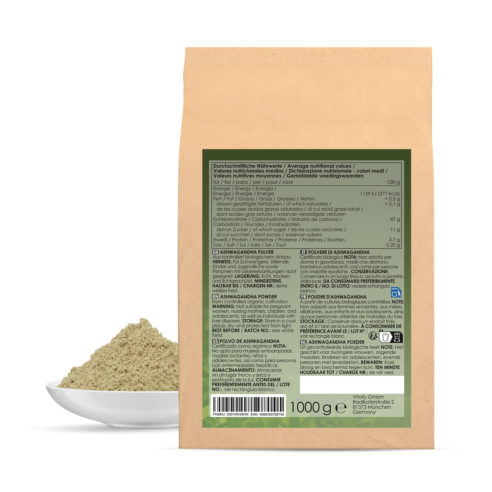 LINEAVI Ashwagandhapulver bio (1000g)