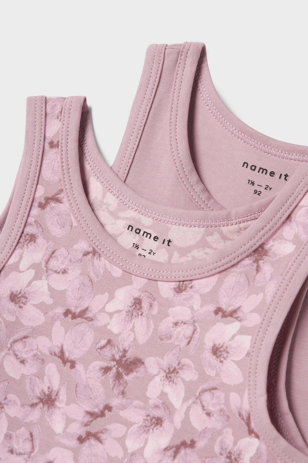 hemd NMFTANK TOP FLOWER - set van 2 mauve