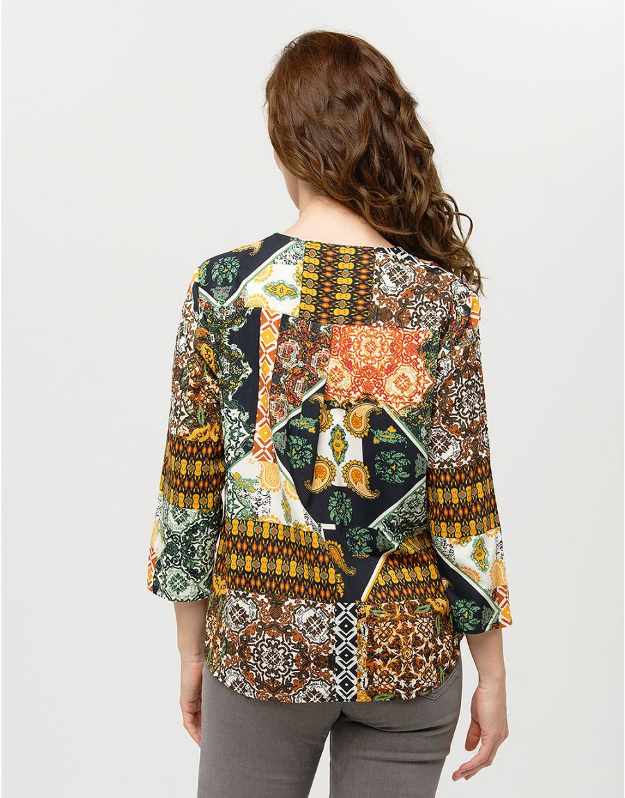 Blouse imprimée kaki