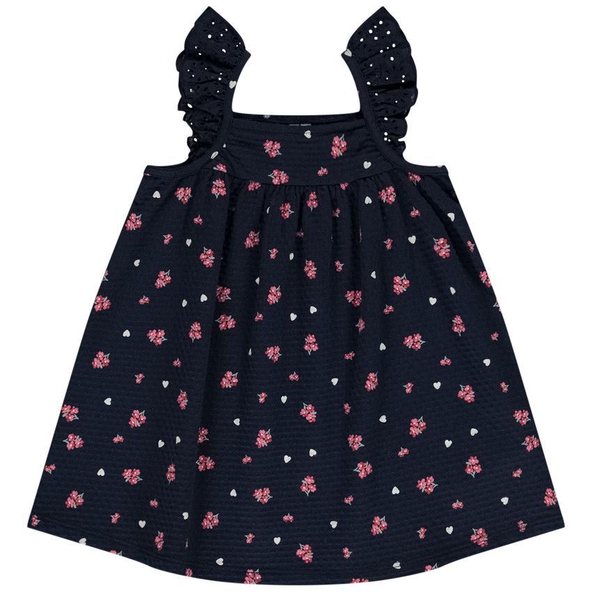 Tunique en jersey cloqué imprimé fantaisie pour bébé fille - Bleu marine