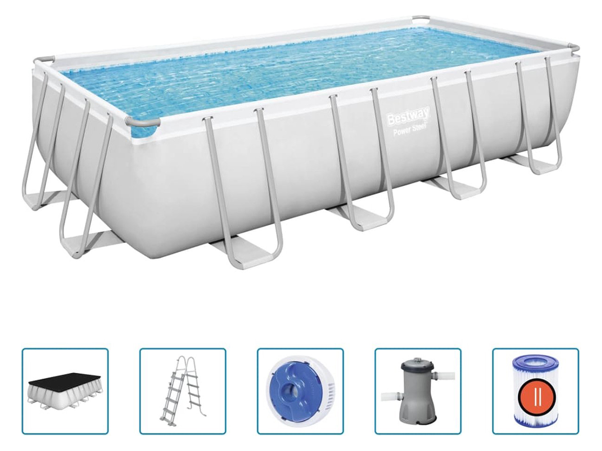 Bestway Power Steel 488x244cm zwembad met accessoires