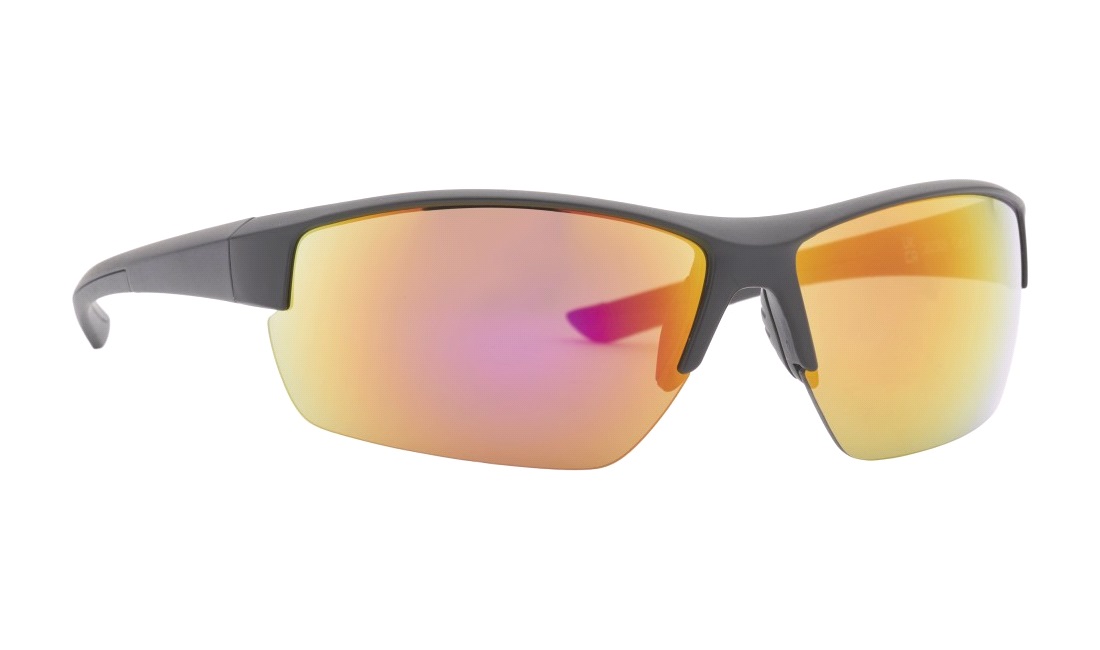 Solbrille mat sort med rød glas