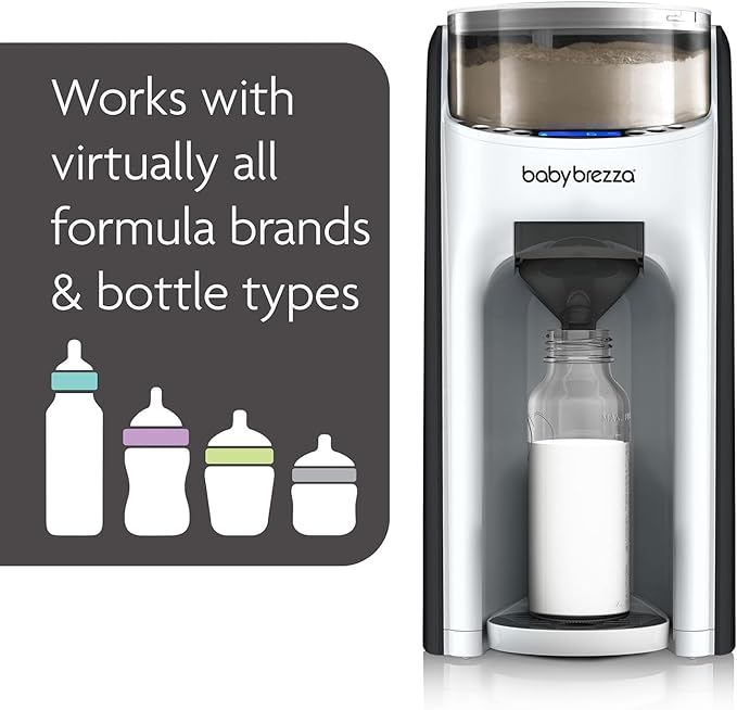 Baby Brezza New and Improved Formula Pro Advanced Formula Dispenser Machine - Automatically Mix a Warm Formula Bottle Instantly - Easily Make Bottle with Automatic Powder Blending, White