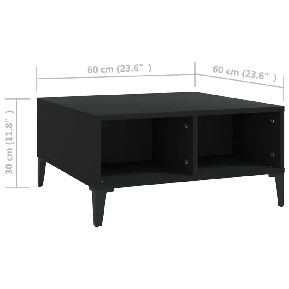 vidaXL - Tafel - Zwart - Bewerkt hout