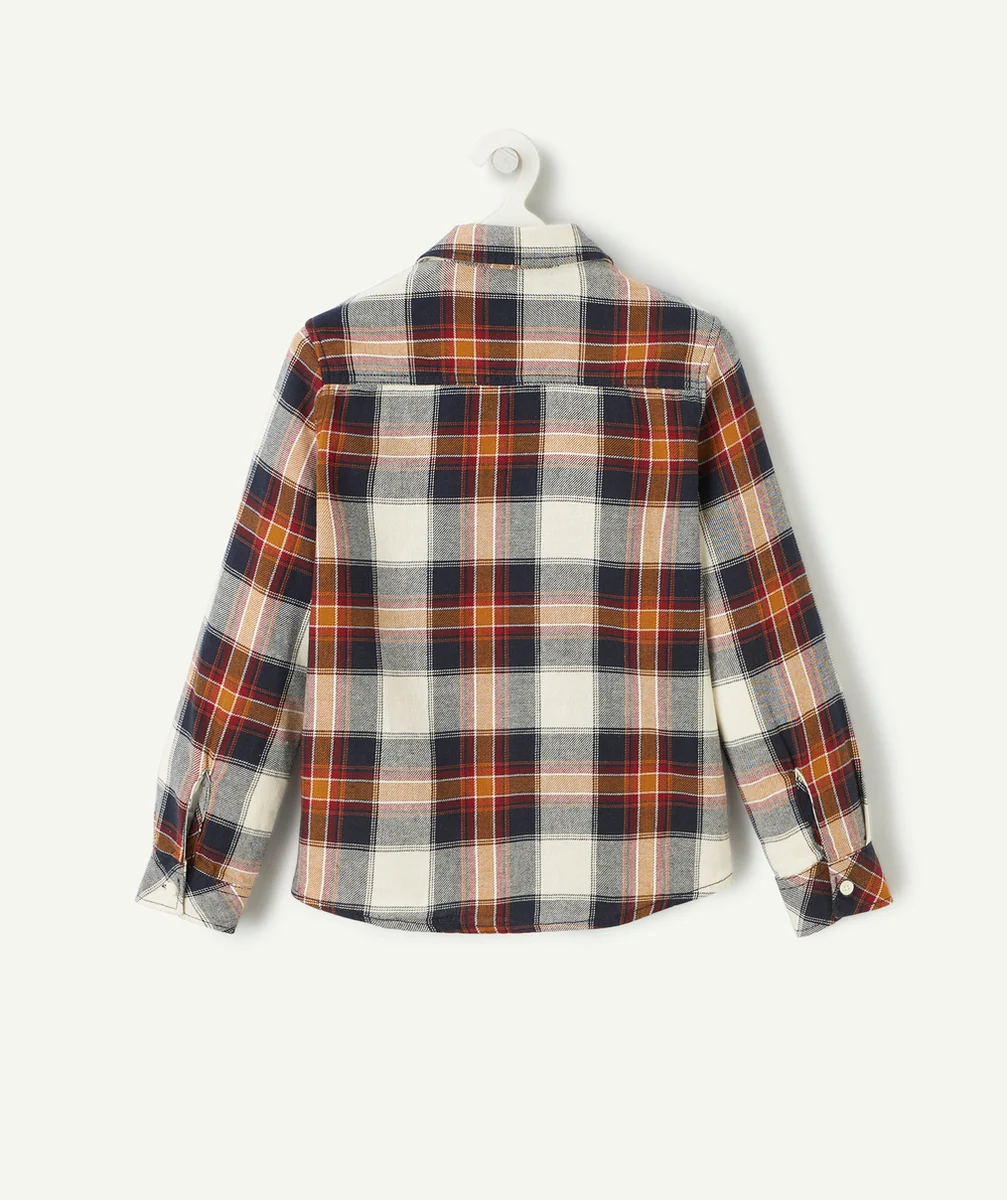 CHEMISE À CARREAUX GARÇON BLEU MARINE ET BORDEAUX