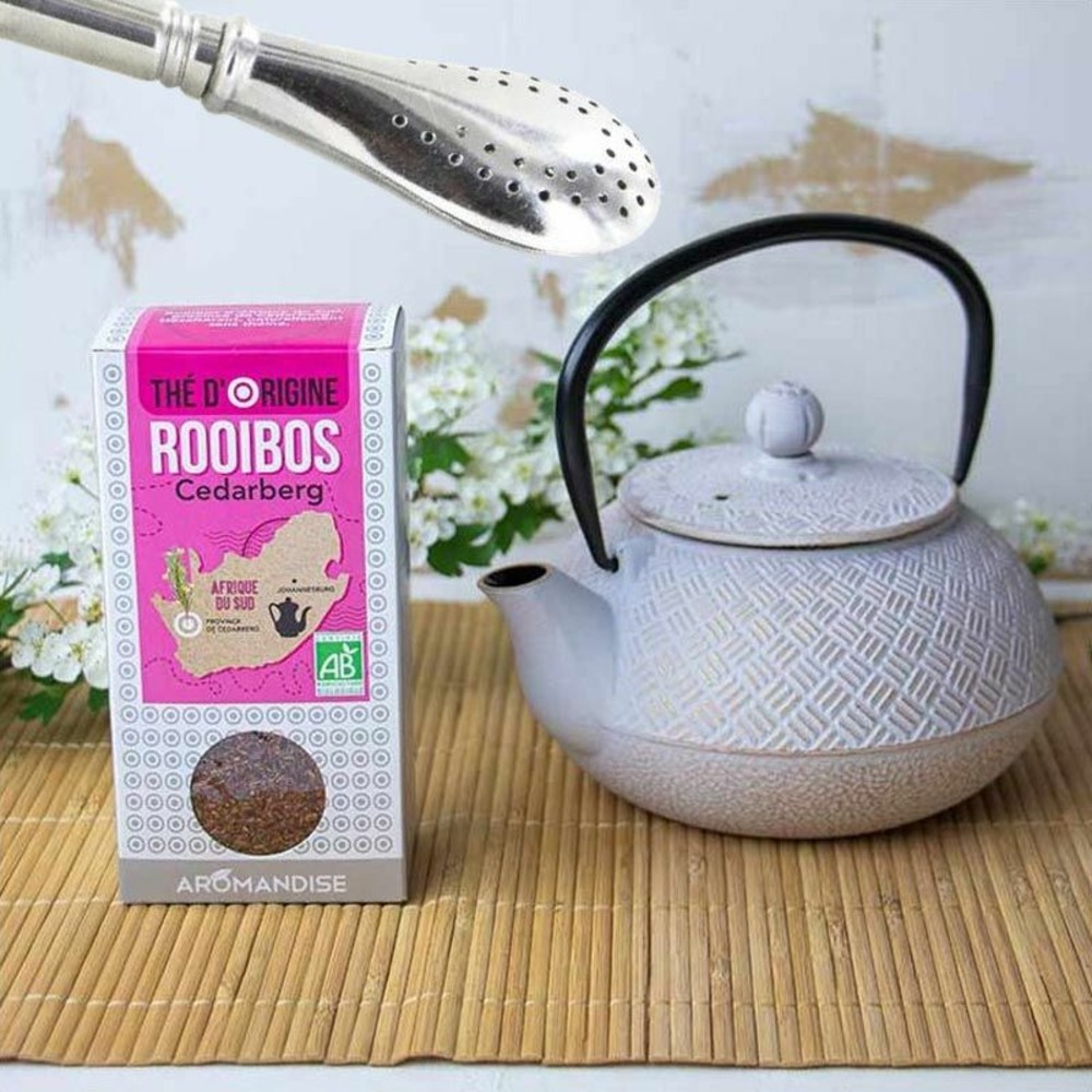 Thé rooibos cedarberg + paille inox avec filtre