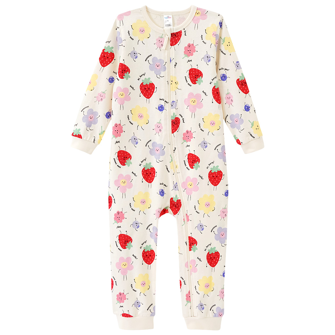 Topomini Baby Schlafanzug mit Allover-Print creme