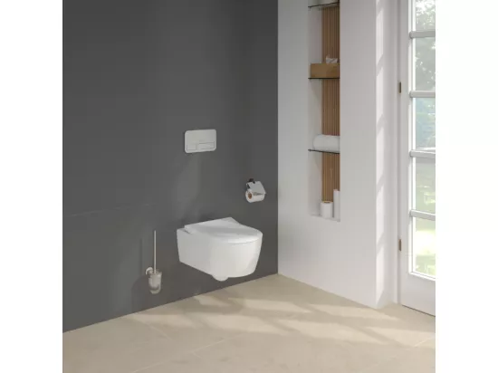 Pack WC suspendu sans bride VILLEROY ET BOCH Avento + Bâti support ViConnect Pro + abattant frein de chute + plaque chromée mat