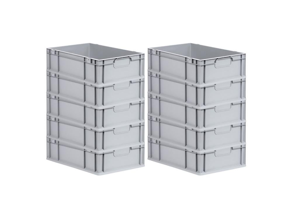 PROREGAL Eurobox Nextgen Economy met handgrepen, gesloten, HxBxD 17 x 40 x 60 cm, 34 liter Euro container, transportbox, stapelbare container
