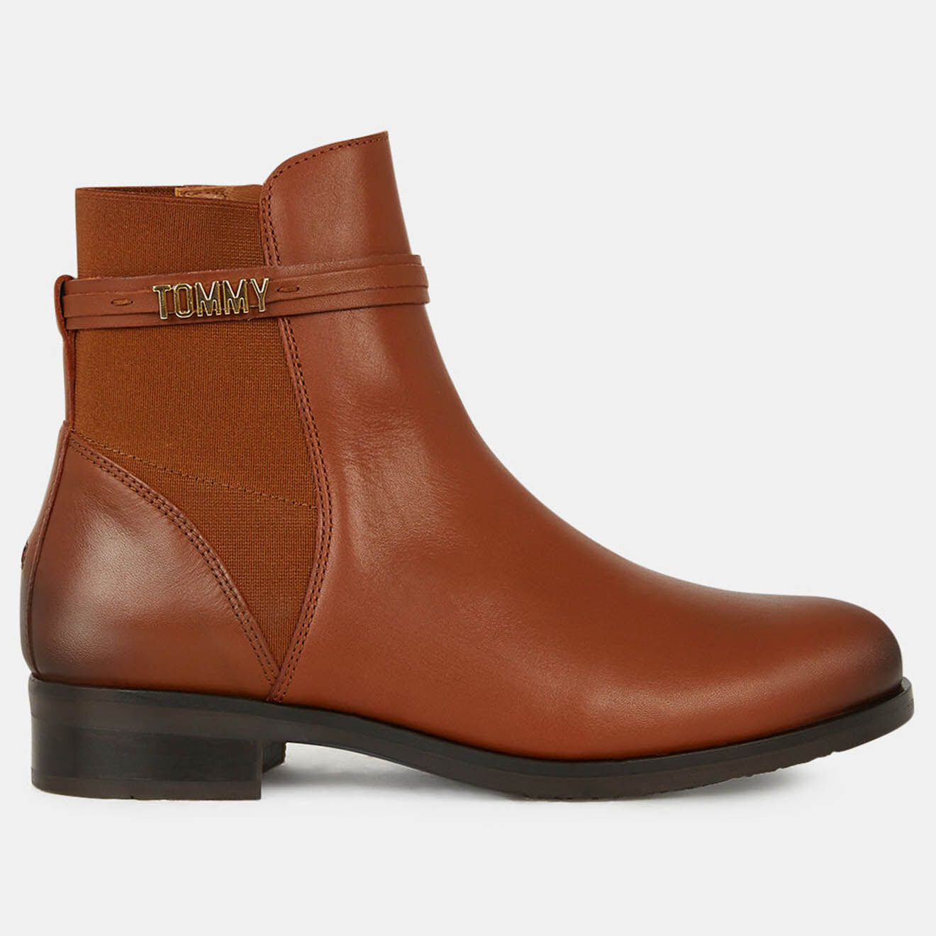 Tommy Hilfiger Bottines en Cuir Brandi cognac