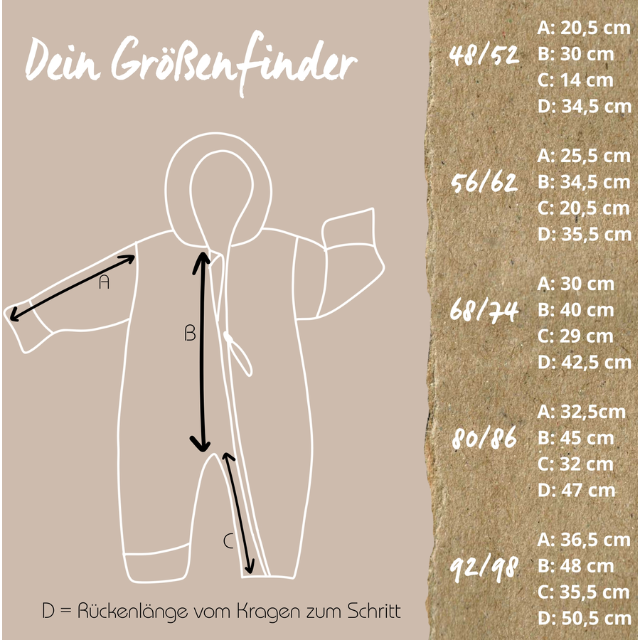 Hoppediz Overall Fleece-Overall mit Umschlagbündchen stone