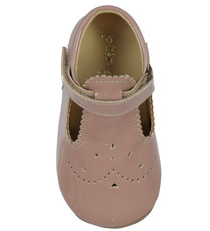 Pom Pom Ballerina Hjemmesko - T-Bar - Rose Patent
