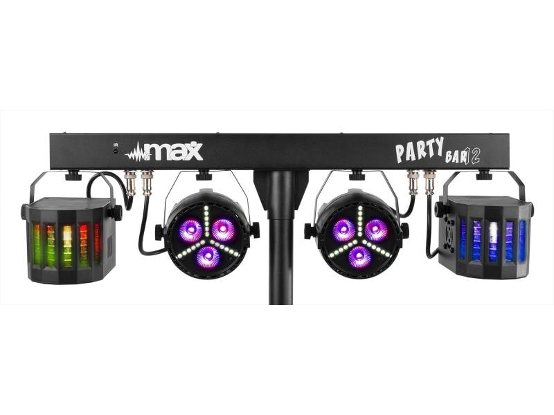 MAX Lichtset PartyBar 12 Bar mit 2x PAR-Strobe und 2x Derby