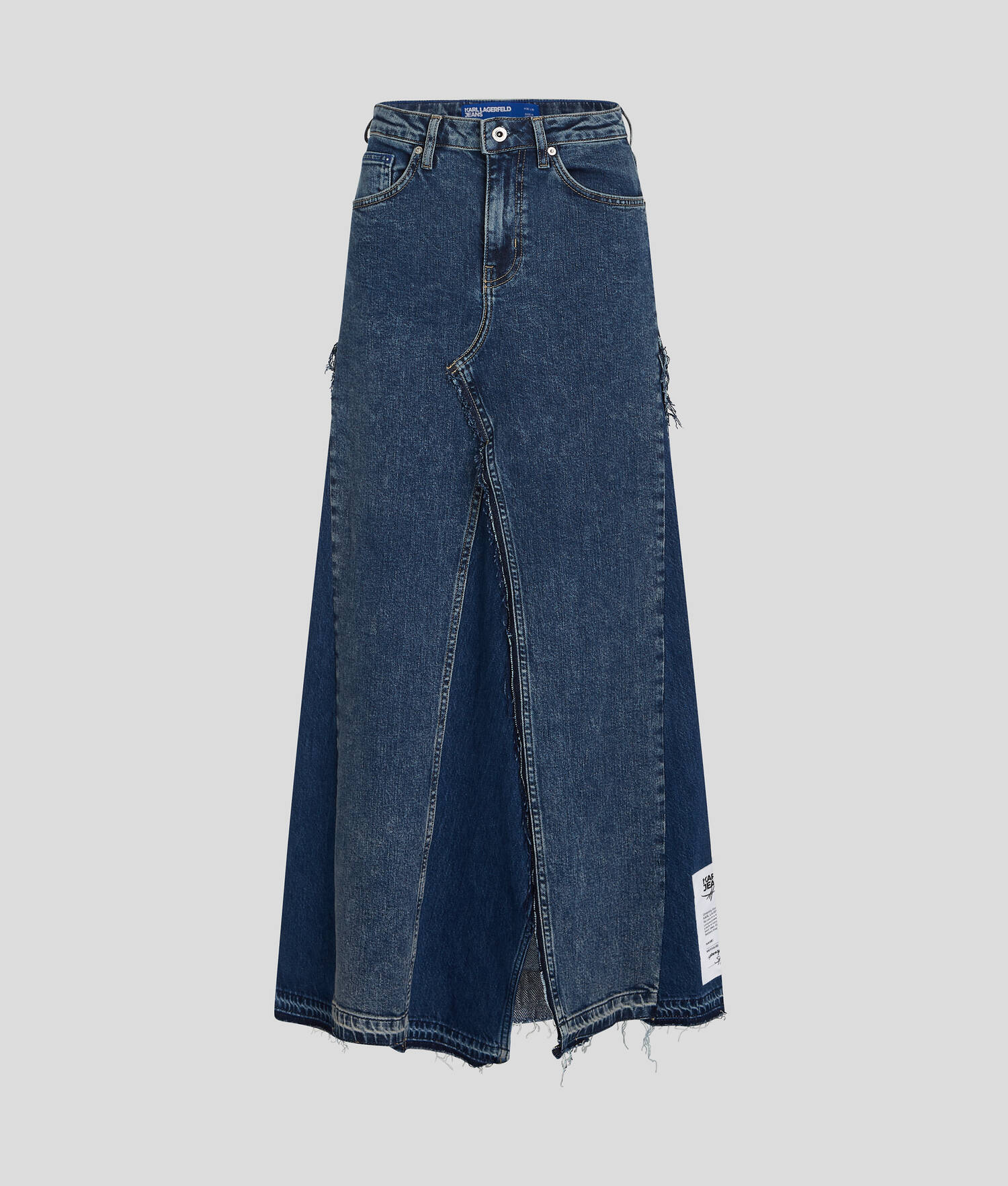 JUPE MAXI EN DENIM KLJ X ATELIER RESERVÉ - Bleu patchwork
