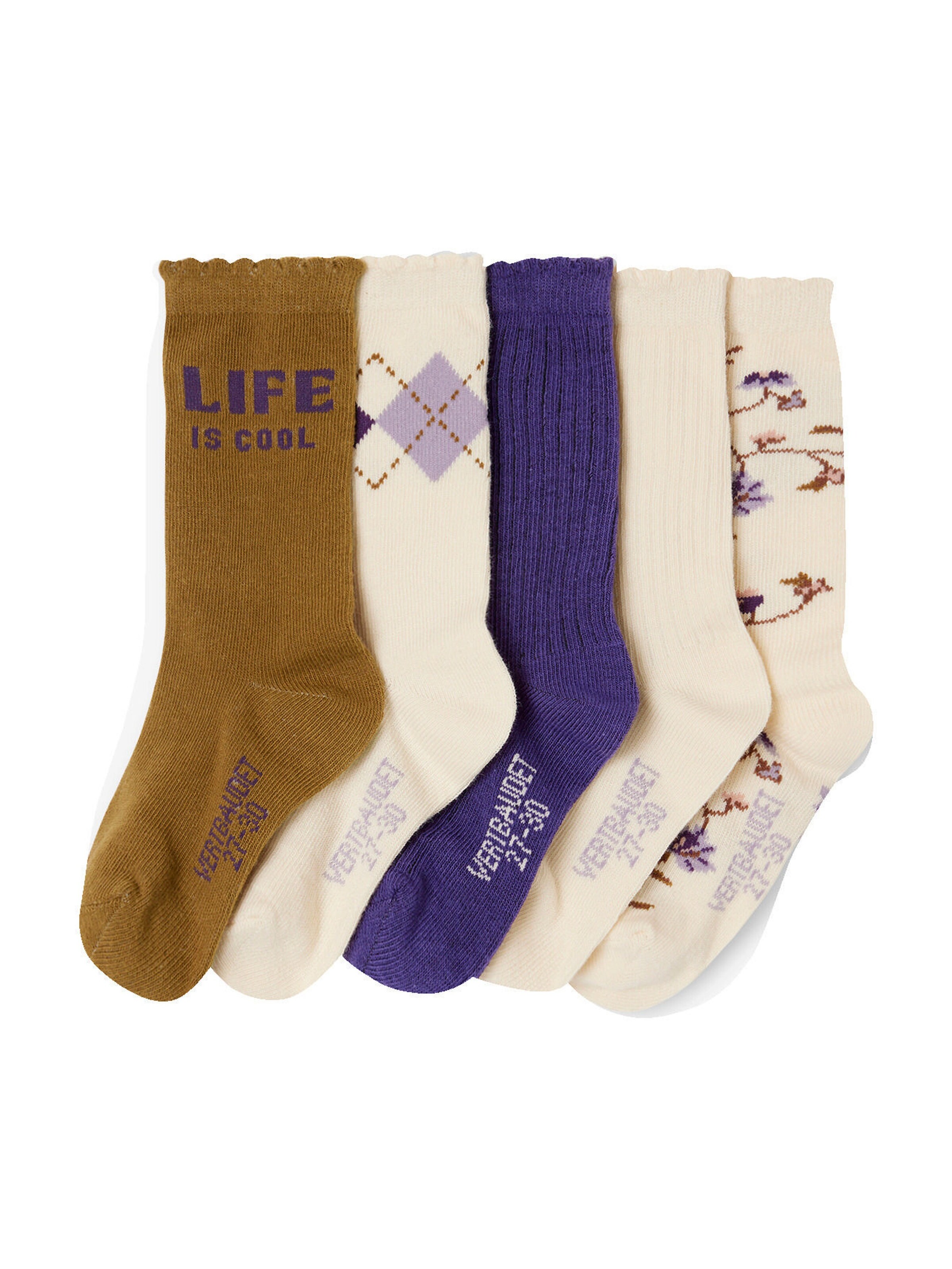 Vertbaudet 5er-Pack Mädchen Socken wollweiß