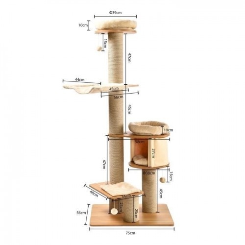 Arranhador Cstore com nicho grande bege para gatos