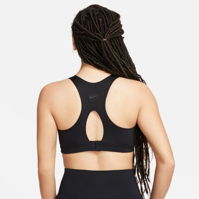 Nike Dame BH Dri-Fit Alpha Zip-Front Bra Sort