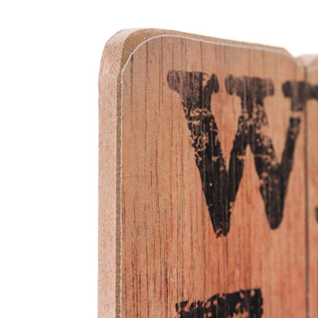 Holzschild WHAT I LOVE ABOUT YOU - bunt - 40x40 cm
