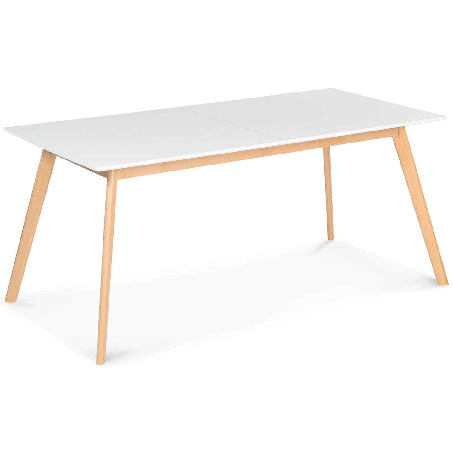Table scandinave extensible rectangle INGA 6-10 personnes blanche 160-200 cm