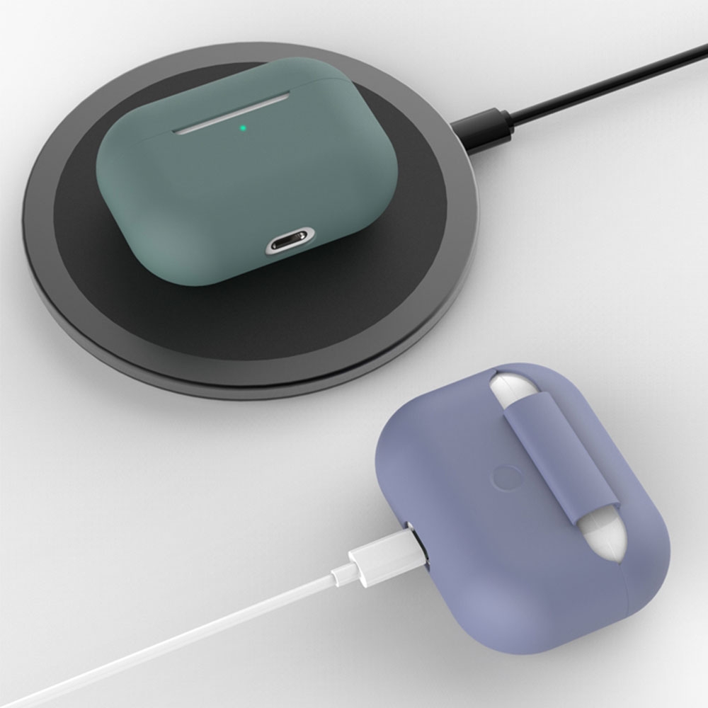 AirPods Pro Silikon Case Schutzhülle Abdeckung mit Watch Halterung   Anti-Lost Halteband Silikon Strap - Rot (Matt)