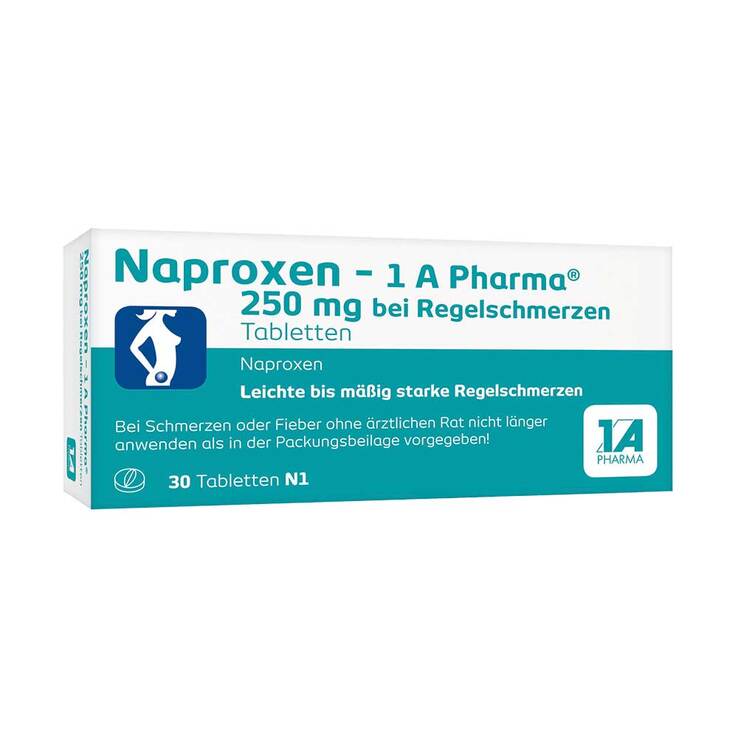 Naproxen - 1 A Pharma® 250 mg bei Regelschmerzen, 30 St