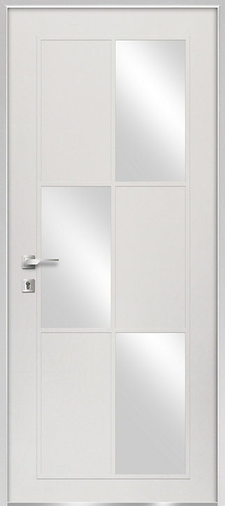 Porte d'entrée FORTIA acier blanc RAL 9003 Jesolo 96 x h.218 cm poussant droit