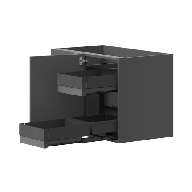 Epoq FlyBox 100 cm udtrækkelige hjørnehylder (grå)