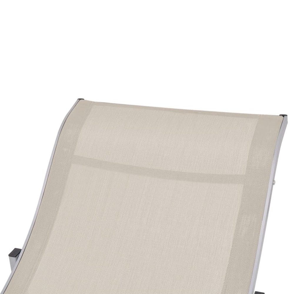 Lot de deux chaises longues pliables textilène crème