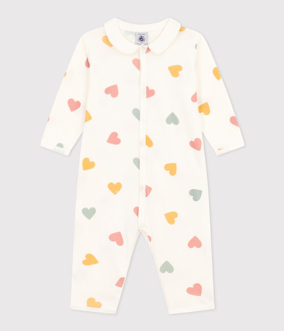 Pyjama bébé sans pieds coeurs multicolores en coton