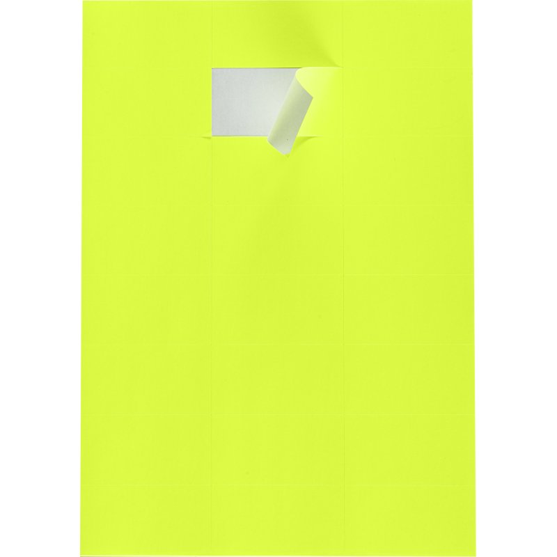 Etiquette jet d'encre et laser 70 x 37 mm couleur fluo - Boîte de 2400