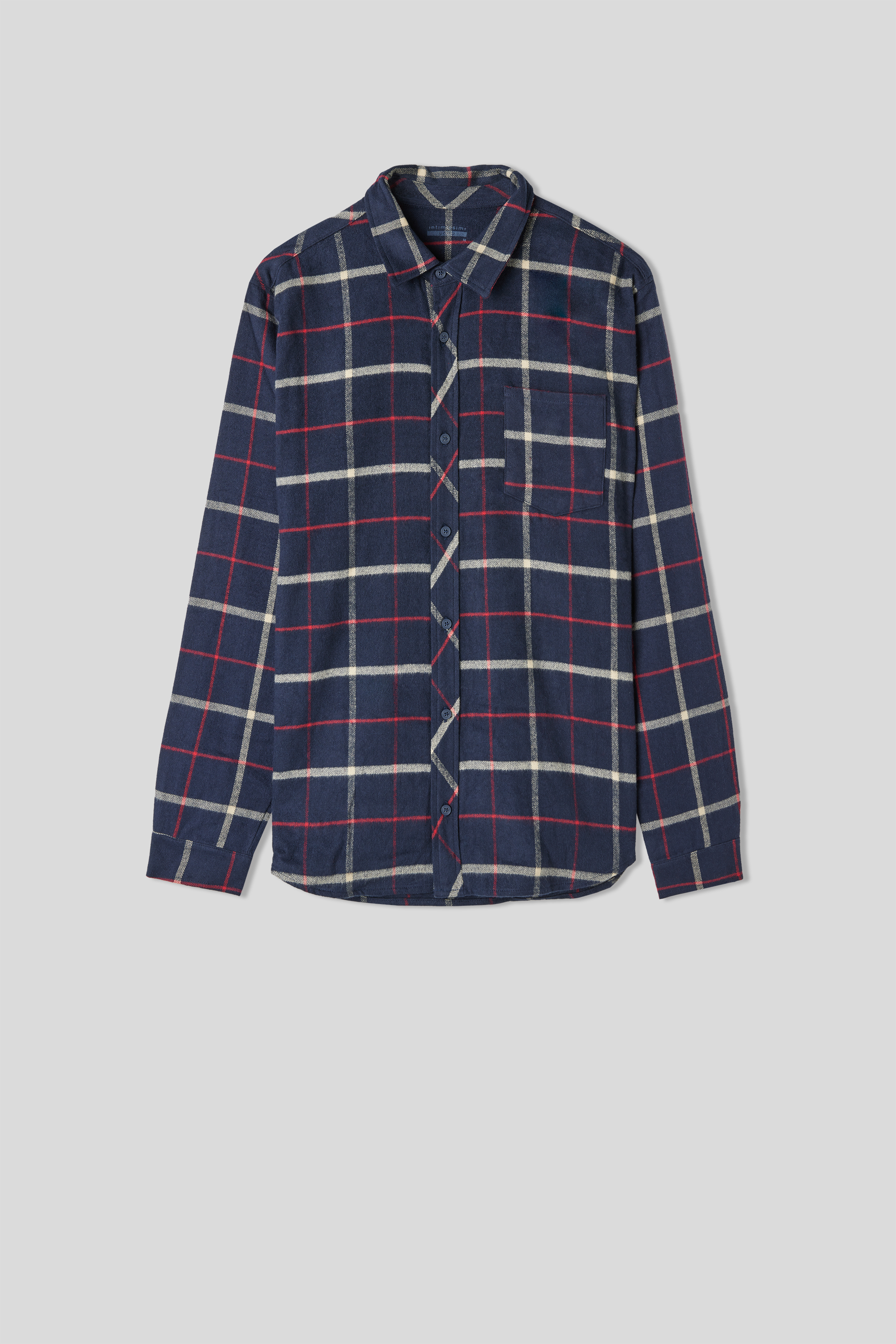 Camisa xadrez em tecido escovado