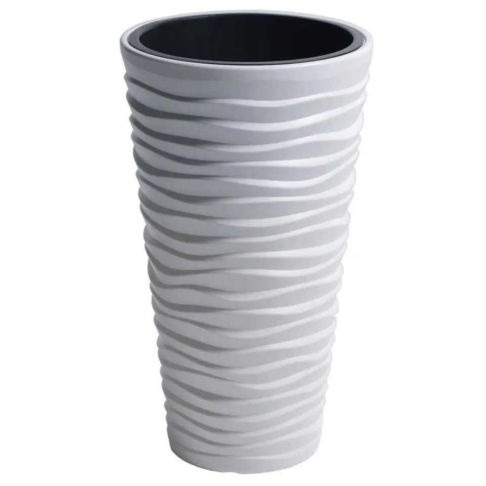 Prosperplast Bloempot Sand - wit - kunststof - D35 x H62 cm