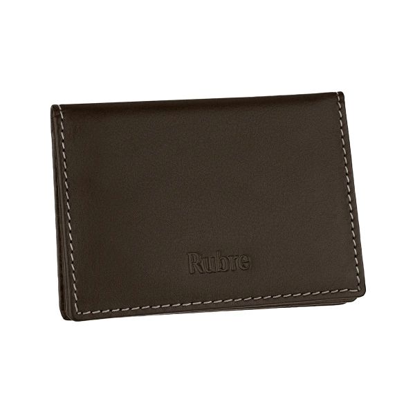 Rubre Porta-cartões em Pele com Anti-RFID R549EL Castanho