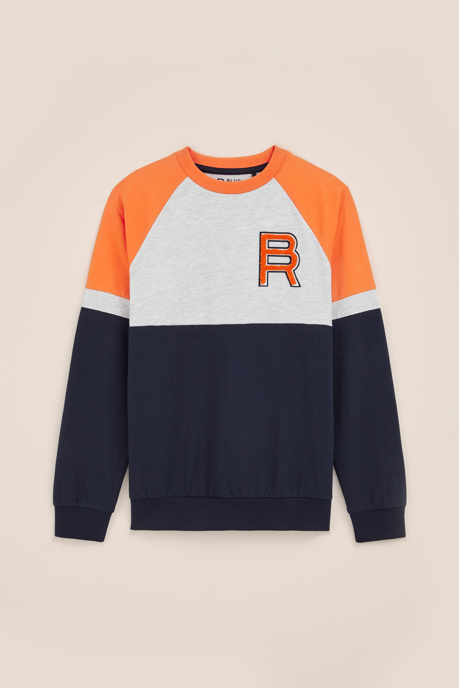 Jongens T-shirt met colourblock Blue Ridge Oranje