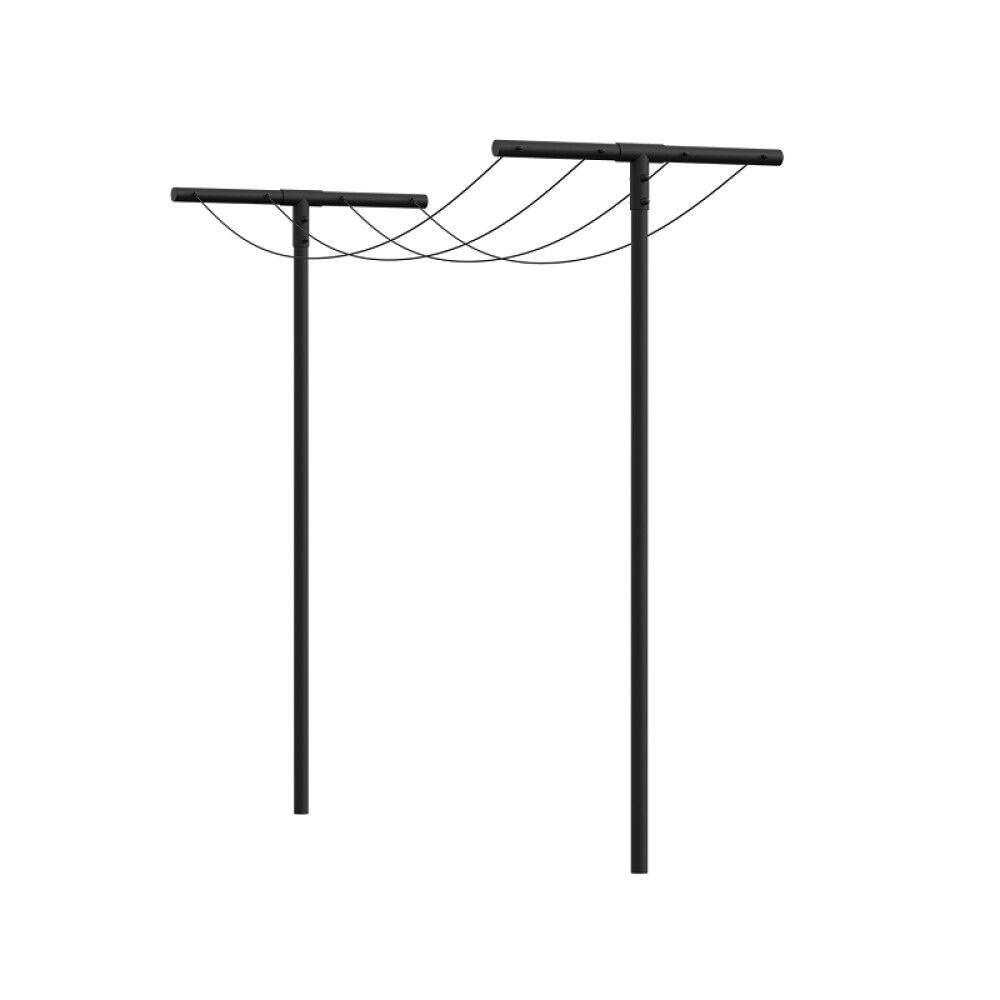 TØRKESTATIV PLUS INKL. TØRKESNORER 80X450CM SVART