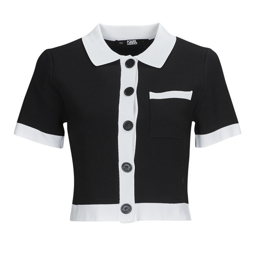 Karl Lagerfeld - CLASSIC KNIT TOP Negro / Blanco